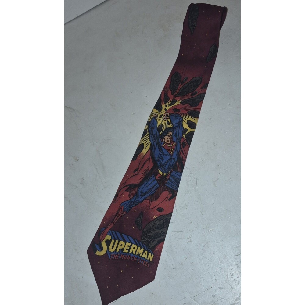 Current Affairs Superman The Man Of Steel Tie Men's Comic Polyester 4 Inch